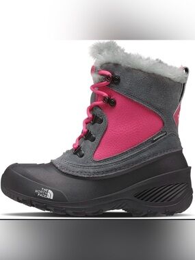 The North Face Youth Waterproof Shellista Extreme Winter Boot - Gray & Pink